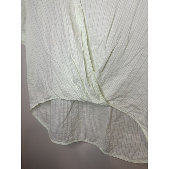 Rag & Bone Kristine Collared Pinstripe Top, Size Small Very Faint Green - Picture 4 of 6
